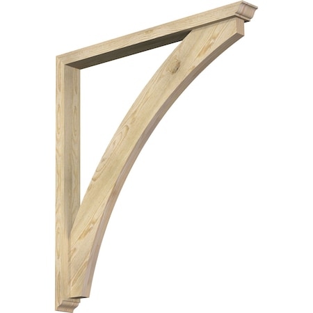 Ekena Millwork Thorton Traditional Rough Sawn Bracket w/ Offset Brace, Douglas Fir, 4"W x 40"D x 44"H BKT0402X40X44THR01RDF